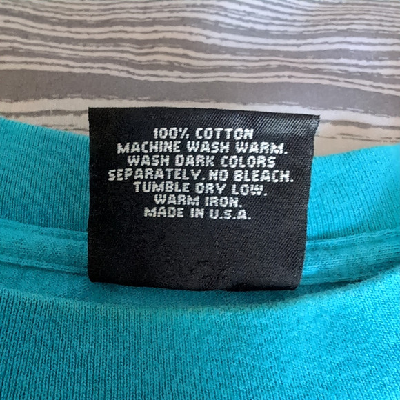 VTG 1990 Harley Davidson 3D Emblem T Shirt XL Single Stitch 90s Beach Blue USA - Picture 11 of 11